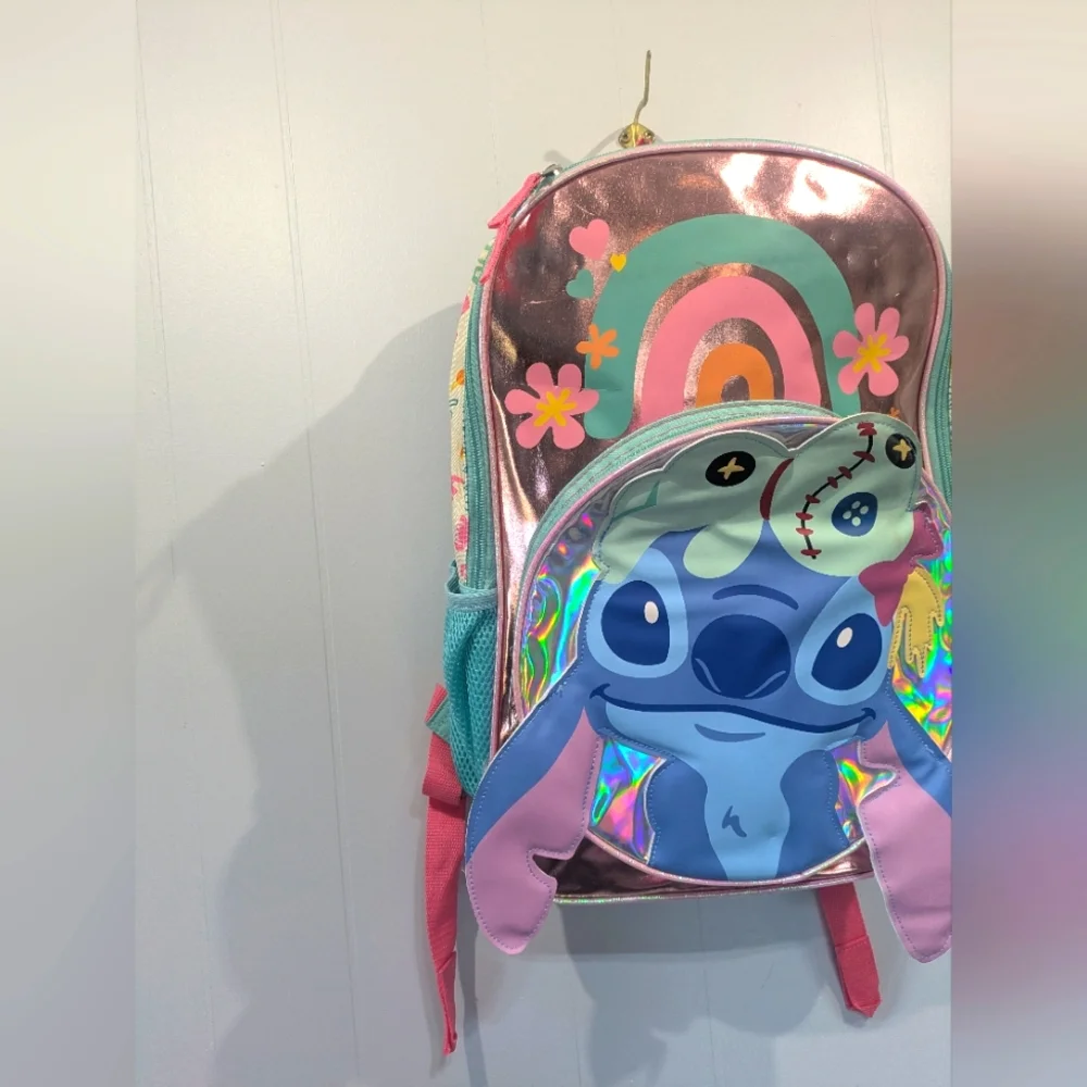 Disney Lilo And Stitch Backpack Holographic‎ Irredescent 17